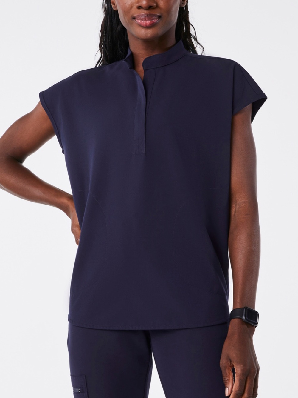 Rafaela oversized scrub top navy